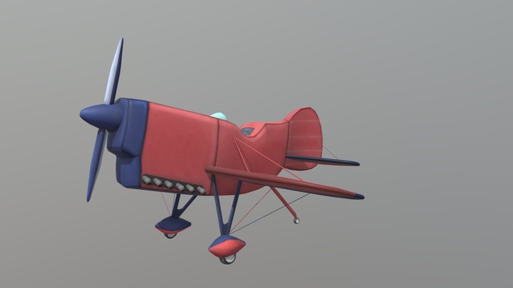 Stylized Airplane - Brown B-2 Racer 3D Model