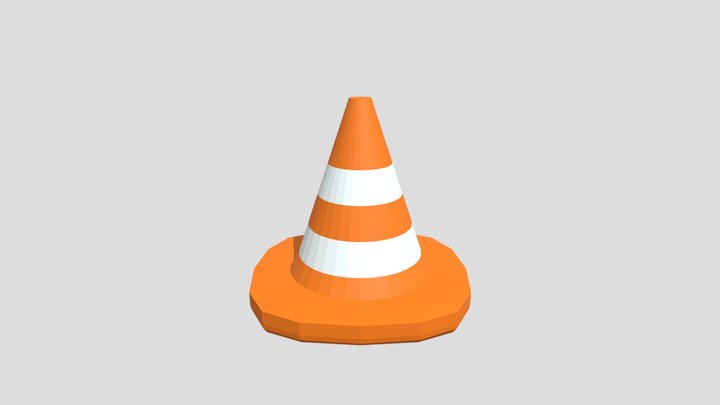 Low-poly Traffic cone 3D Model