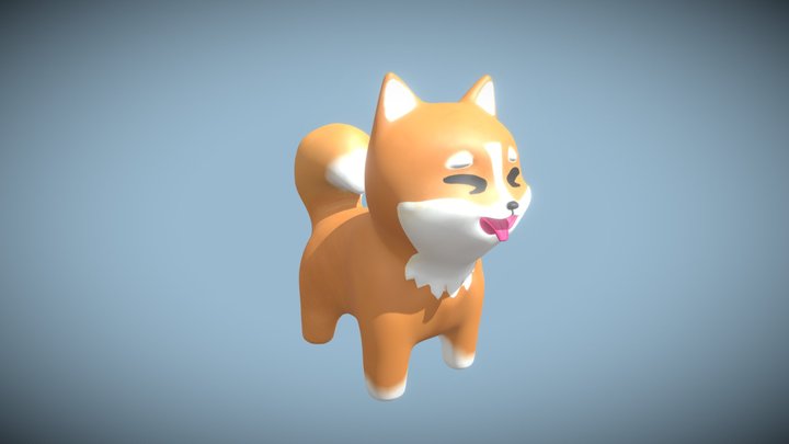 Free Toon Shiba Inu 3D Model 3D Model