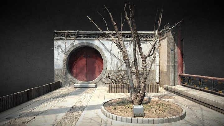Moon Gate and Tree Vine in Prince Gong's Mansion 3D Model
