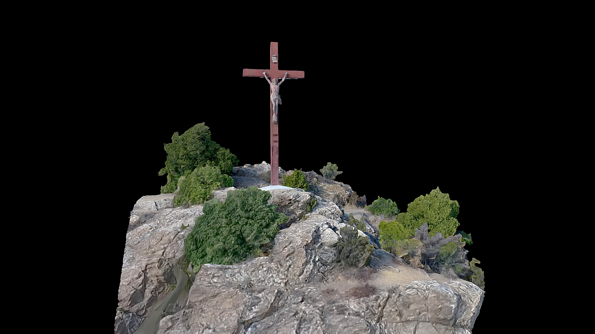 3D model Croix de la Garde-Freinet - This is a 3D model of the Croix de la Garde-Freinet. The 3D model is about a cross on top of a rock.