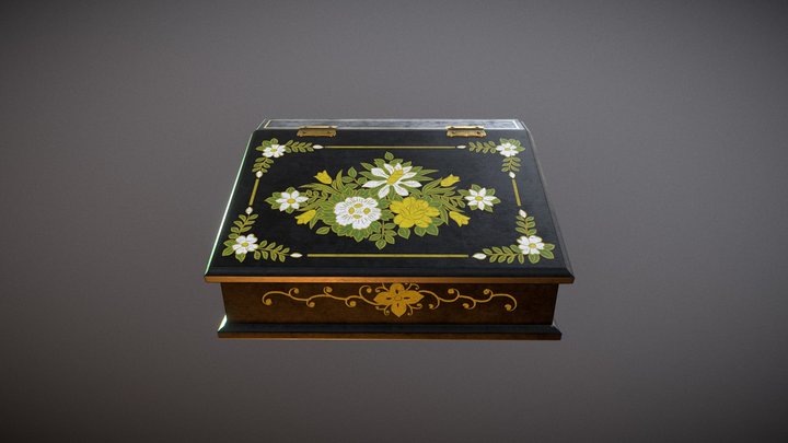 Vintage jewellery music box 3D Model