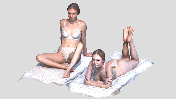 Twin Redhead Girls In Bikini ↓GET THIS MODEL ↓ 3D Model