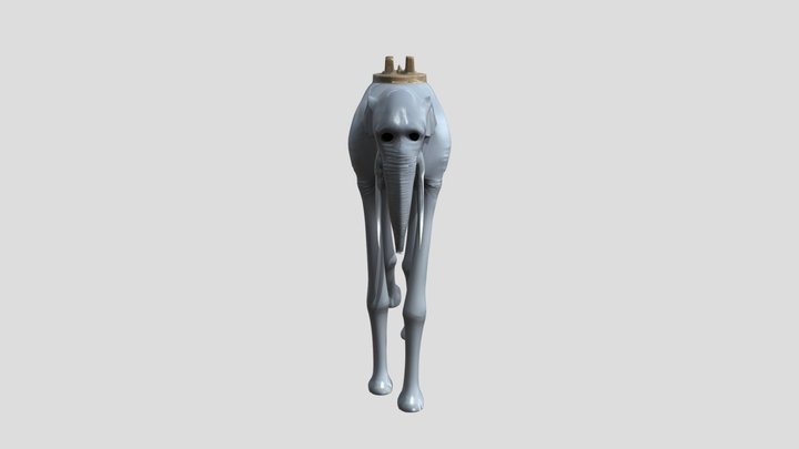 Elephant with tall legs and tower | Zunesha 3D Model