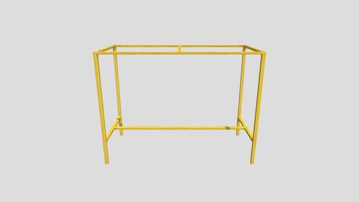 Metallic Open Frame Table 3D Model