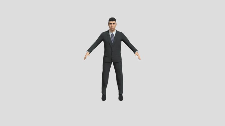 Man Dressed In Suit 3D Model
