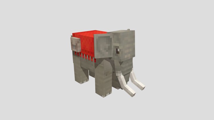 Minecraft style Elephant 3D Model