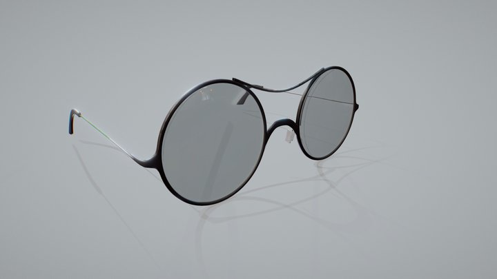 Rounded Glasses 3D Model