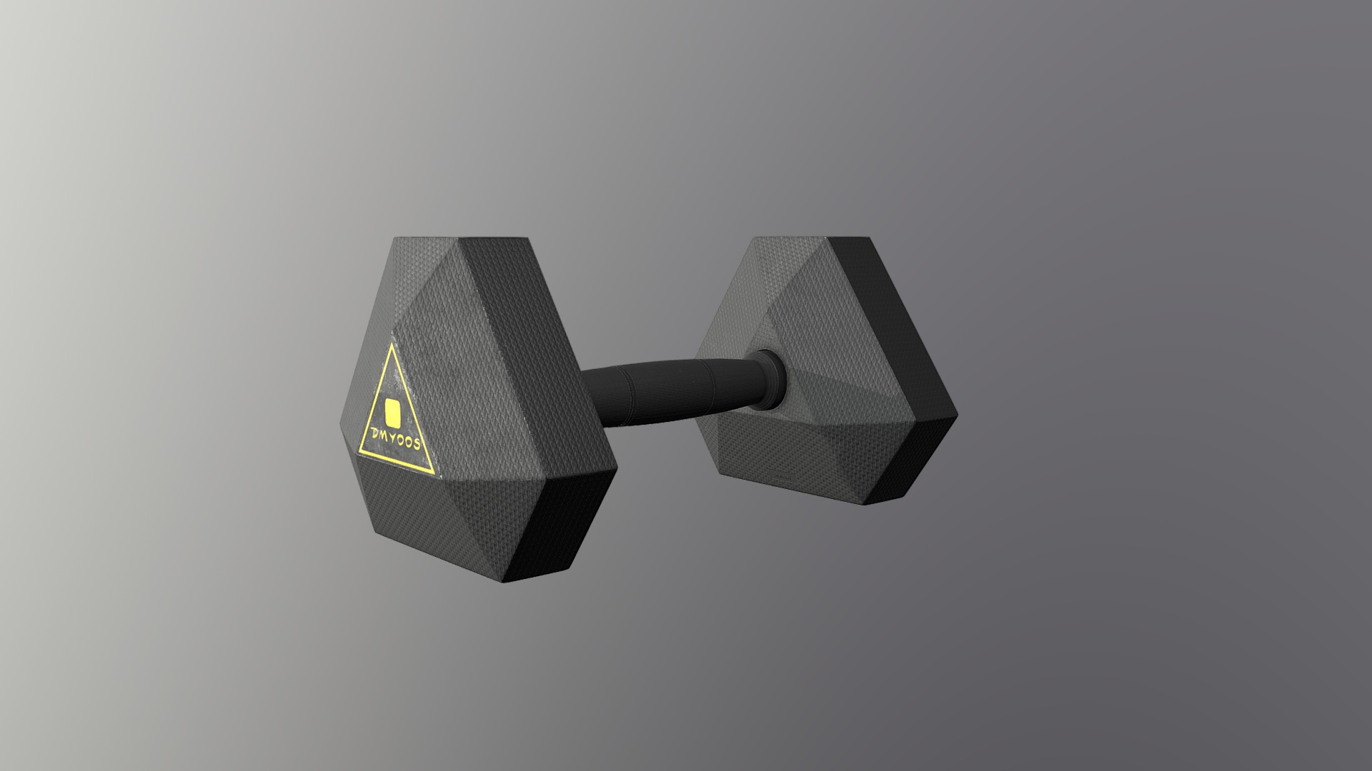 3D model Dumbbell - This is a 3D model of the Dumbbell. The 3D model is about a pair of black shoes.