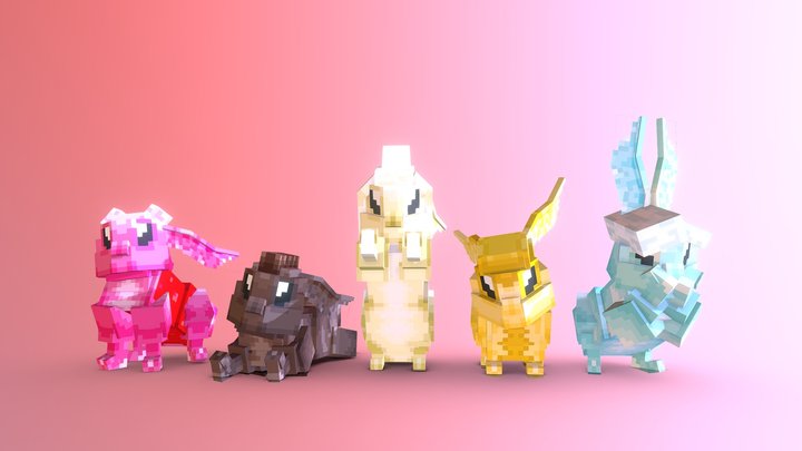 Valentine rabbit 3D Model