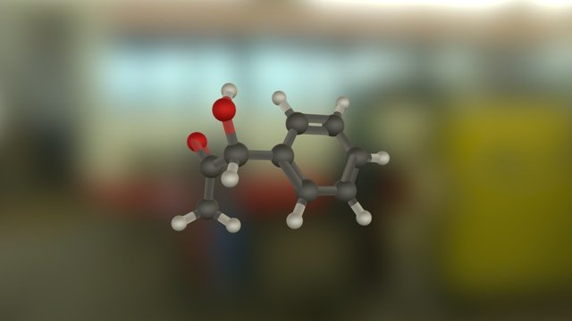 1-hidroxi-1-fenil-propan-2-ona 3D Model