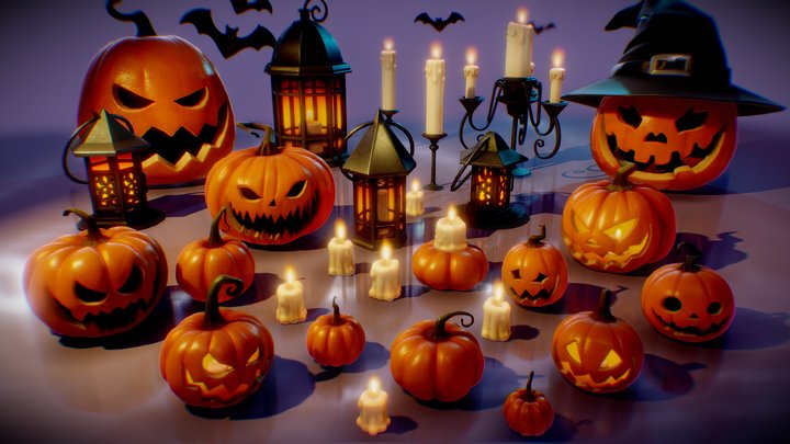 Halloween Pumpkin Decorations - 35$ 3D Model