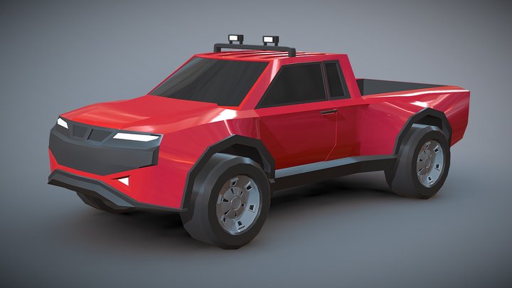 Lowpoly Pickup Truck concept 3D Model