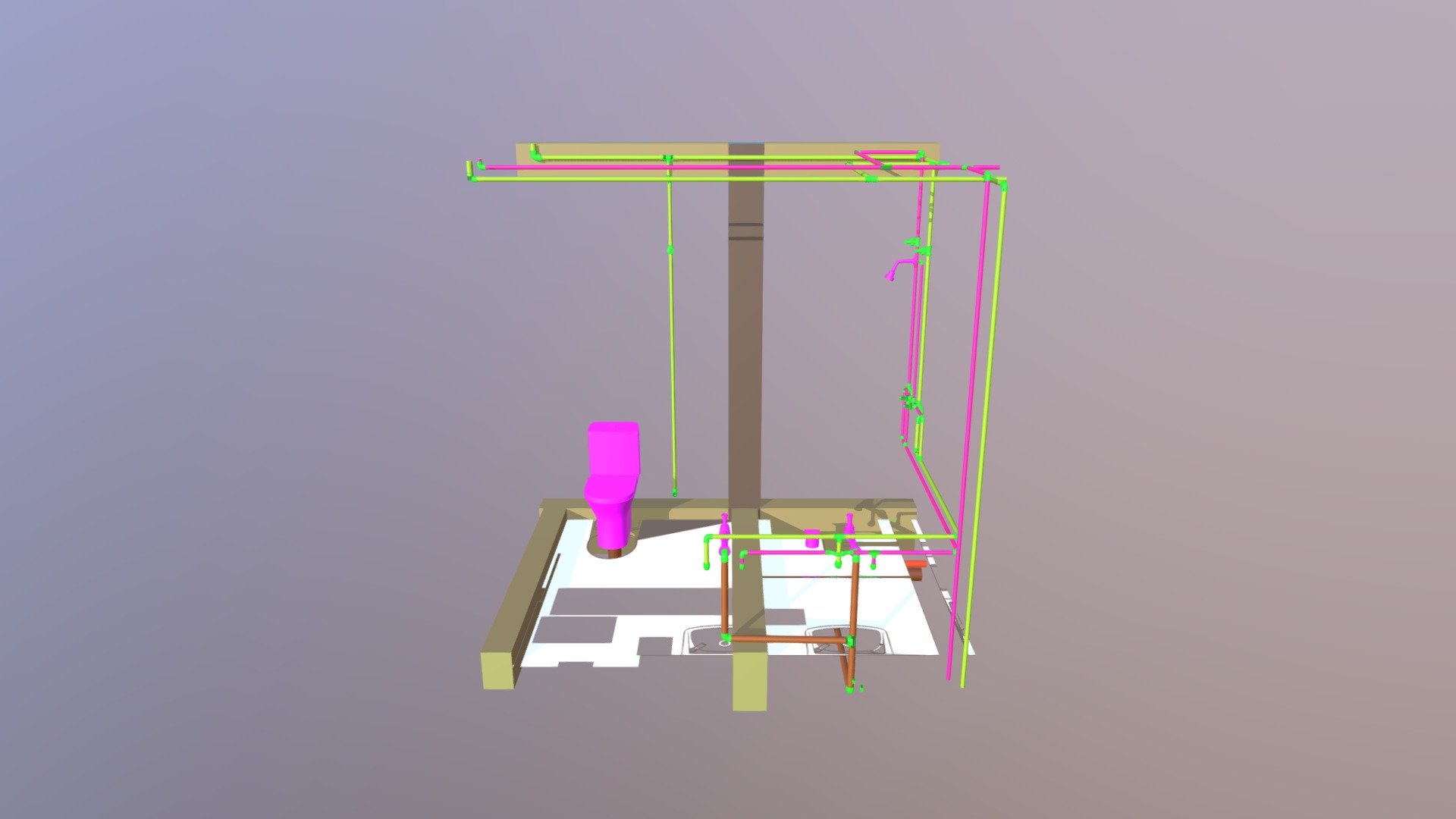 3D Banheiro Suíte Hidrossanitario