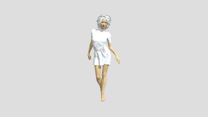 Adult woman in a nurse suit. 3D Model