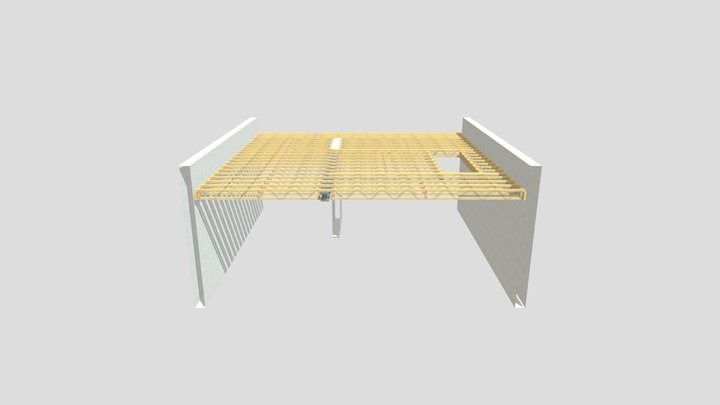 Churchtown Flat_ Roof_ Rafters 3D Model