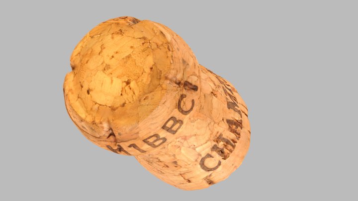 Cork stopper - Champagne bottle - low poly 3D Model