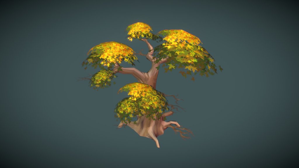 Low Poly Tree Log And Stump