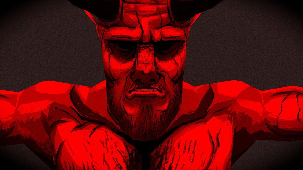 Demonic dude floating in T-pose