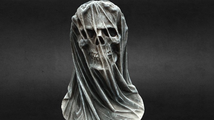 Death Skull in veil 3D Model