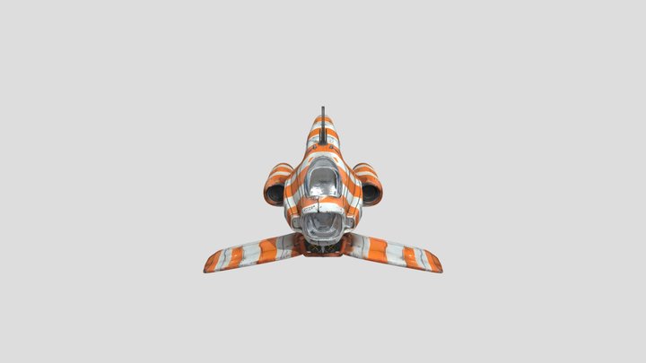 Futuristic sci-fi aircraft 3D Model