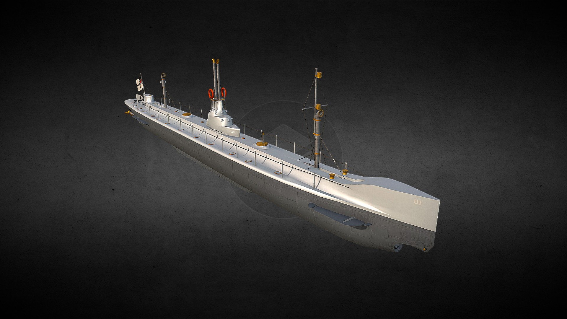 SMS U1 U-boat with Texture - Buy Royalty Free 3D model by KarluHenry ...