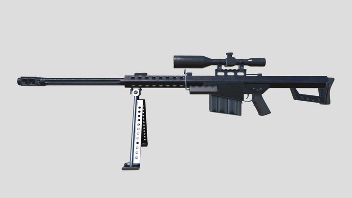 Barrett M82 - Anti Material Rifle 3D Model