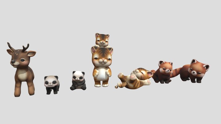 cute pets 3D Model