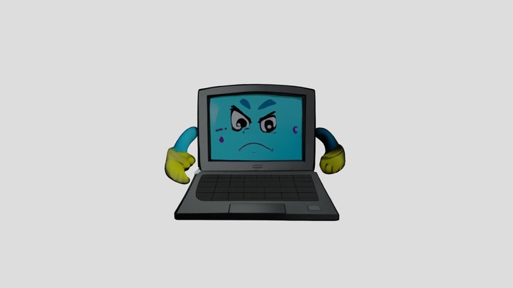 Angry Laptop 3D Model