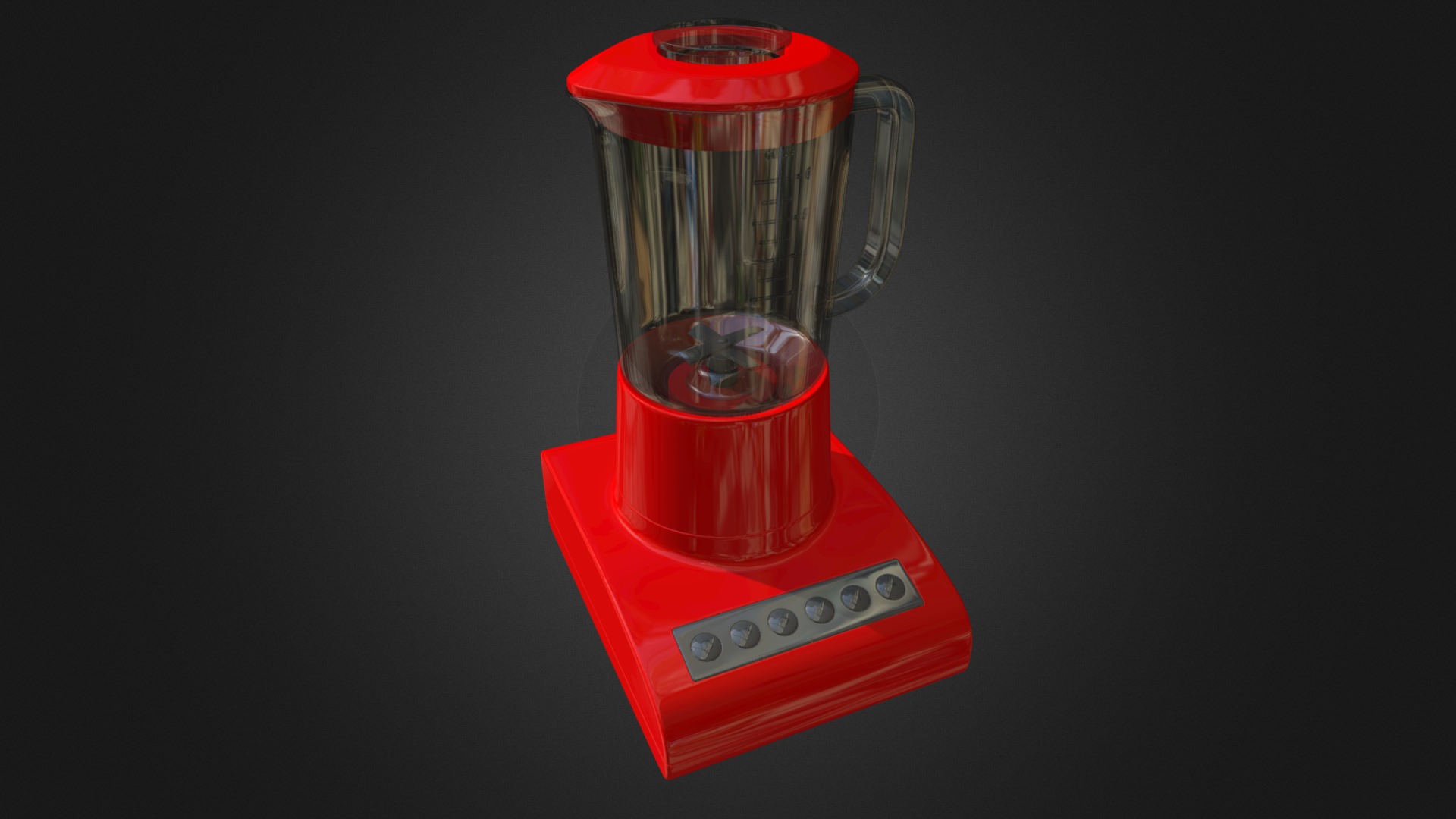 3D model Red Countertop Blender - This is a 3D model of the Red Countertop Blender. The 3D model is about a red and silver blender.