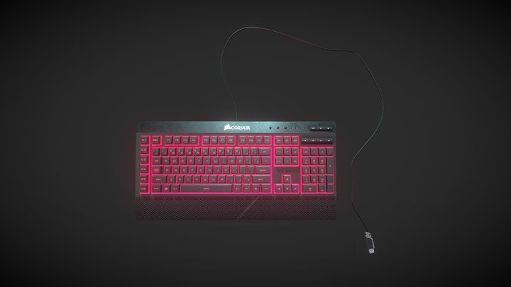 Corsair Gaming K55 RGB Keyboard 3D Model