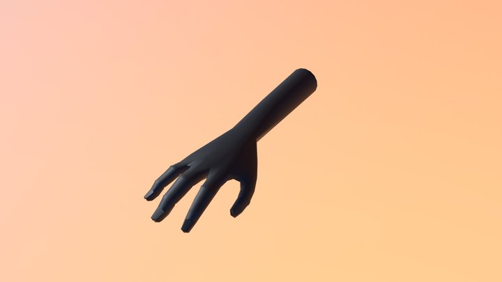 Mano 4 Dedos 3D Model