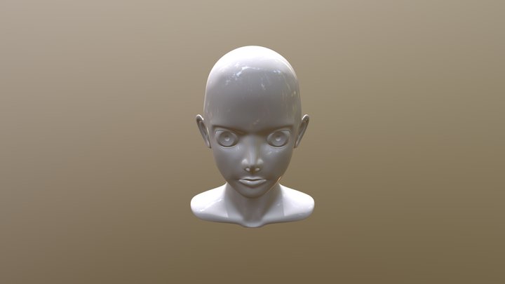 Cartoon Head 3D Model