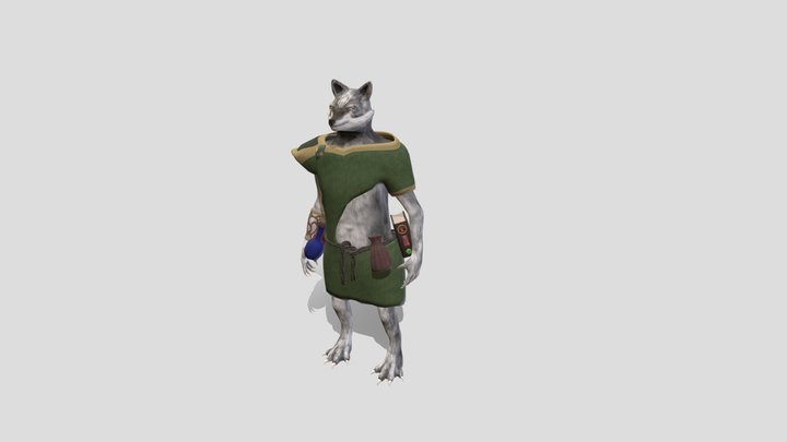 Wolf Druid 3D Model