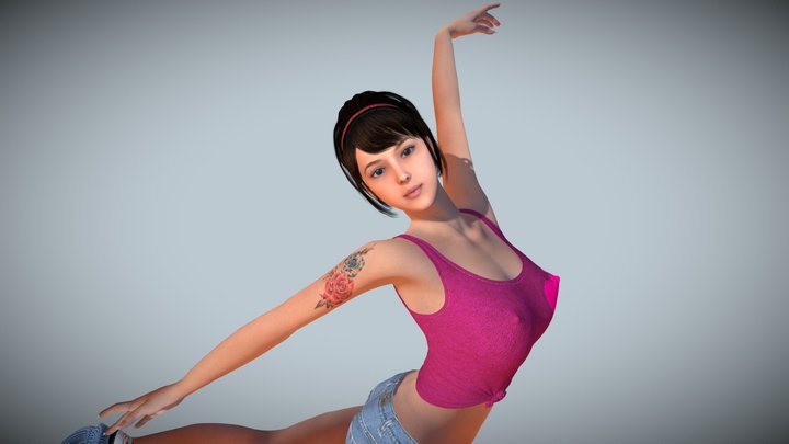Hot Dance Pretty Girl 3D Model