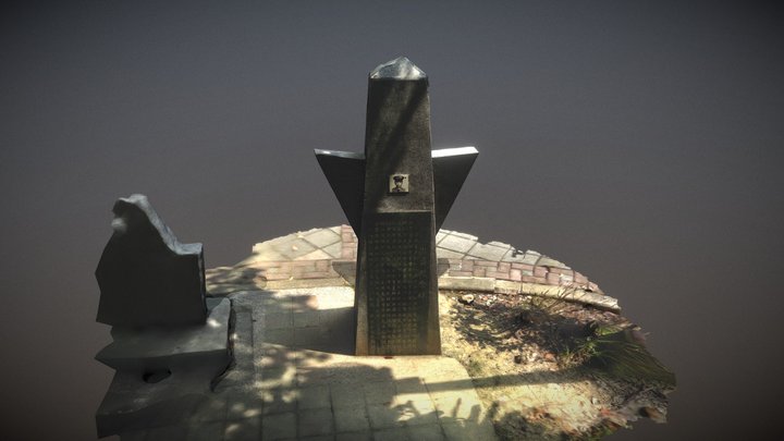 A small memorial monument at a park in Taipei 3D Model