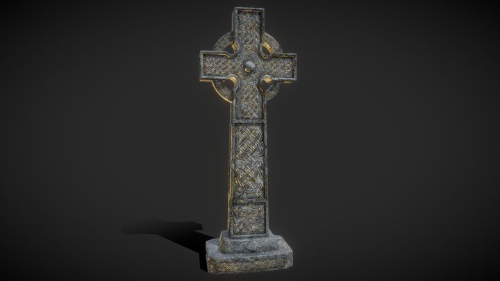 Celtic cross grave stone 3D Model