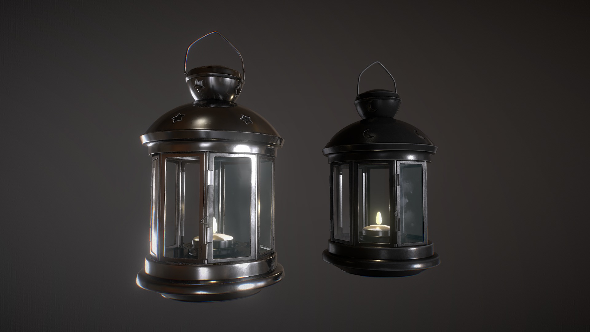 3D model Lantern – Cylindrical - This is a 3D model of the Lantern - Cylindrical. The 3D model is about a couple of glass jars.