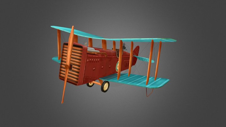 DH.9a NINAK Stylized plane 3D Model