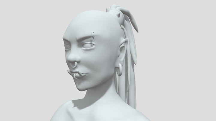 Female Orc sculpt 3D Model