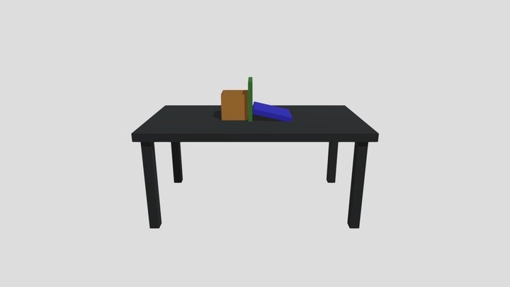 table and book 3D Model