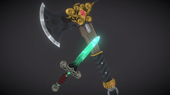 [Student Work] Fantasy Axe and Dagger 3D Model
