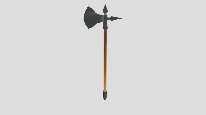Low-Poly Halberd 3D Model