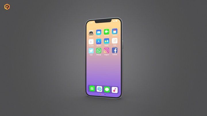 Apple iPhone based mobile phone 3D Model