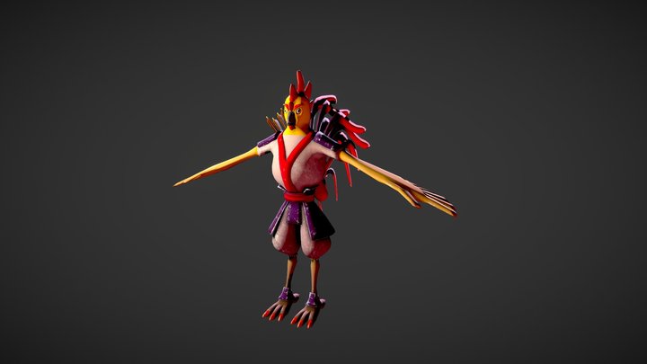 Rooster Foot Soldier 3D Model