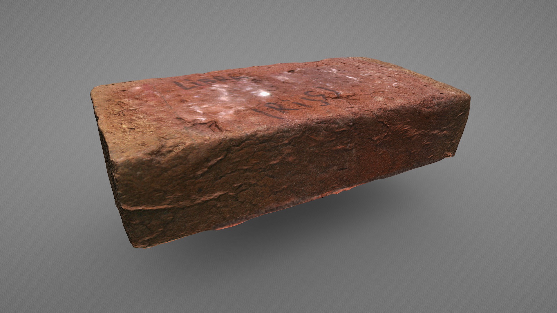 3D model Brick Libra - This is a 3D model of the Brick Libra. The 3D model is about a brown stone with a dark background.