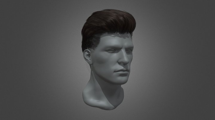 Real-time Men's Hair - C (Game ready) 3D Model