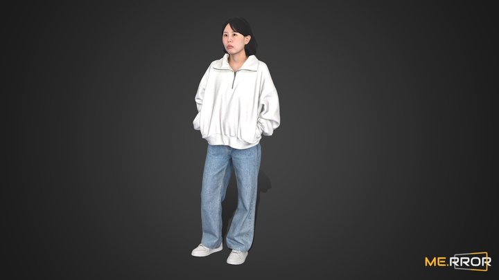 Asian Woman Scan_Posed 11 2M poly 3D Model
