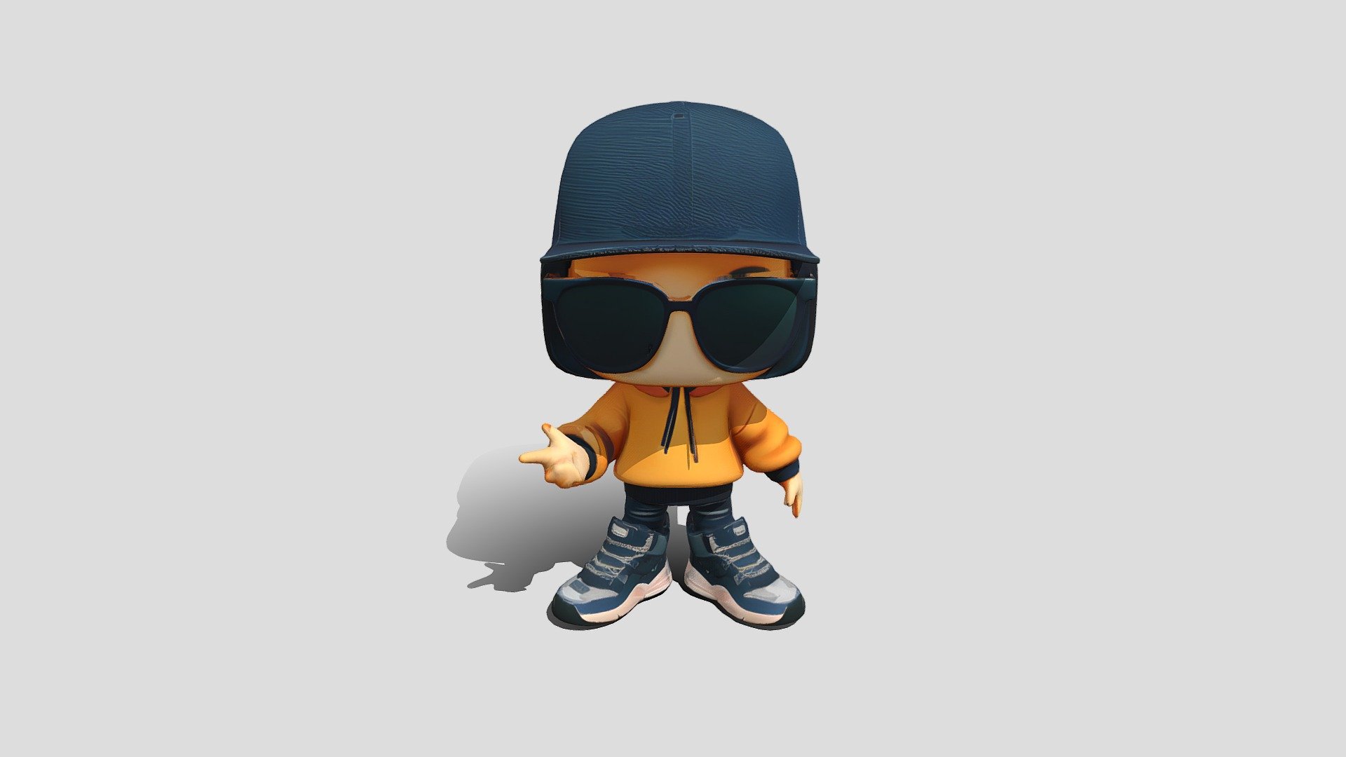 stylized figure with cap and sunglasses - 3D model by VertaScan ...