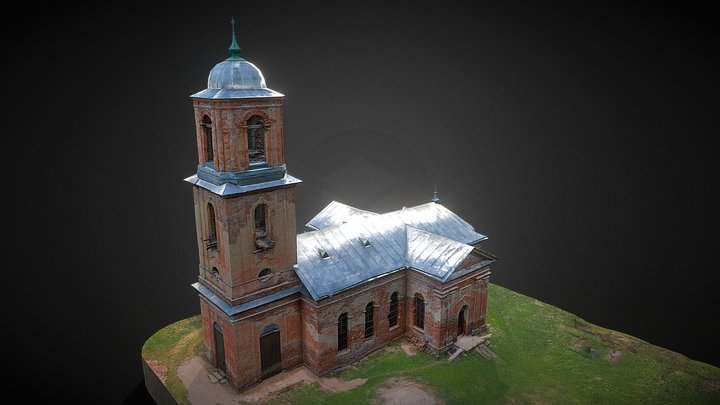 Церковь Троицы Живоначальной в деревне Редкино 3D Model